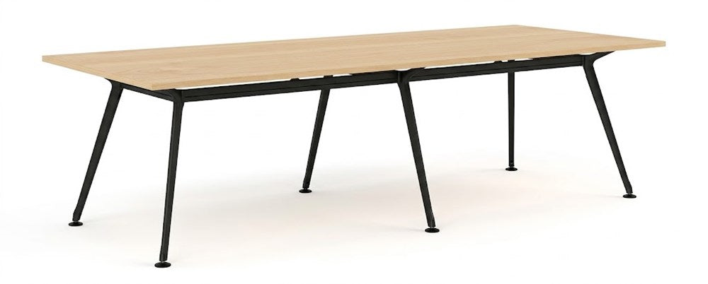 Euro Boardroom Table 3000 x 1200-Meeting Room Furniture-Affinity Maple-Black Leg-North Island (Ground Floor)-Commercial Traders - Office Furniture