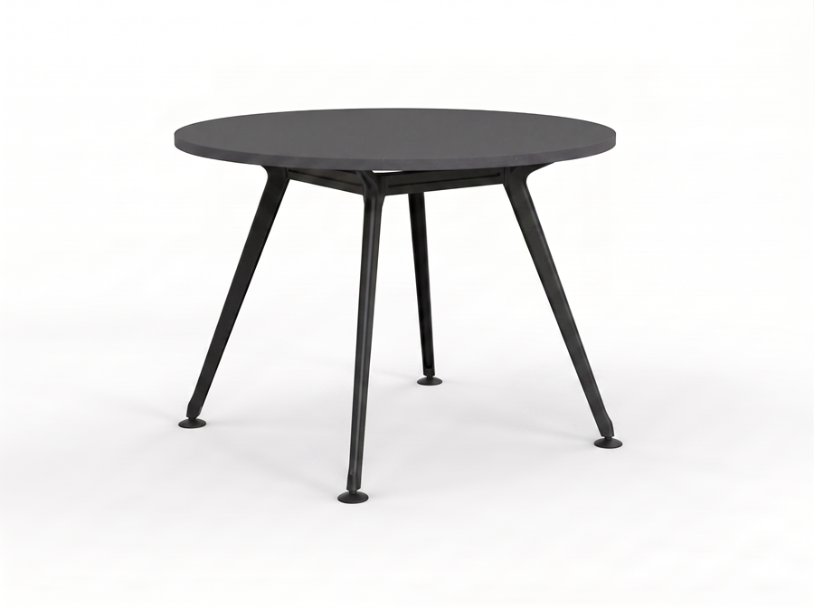 Euro Meeting Table 1200 dia-Meeting Room Furniture-Black Leg-Auckland Delivery-Commercial Traders - Office Furniture