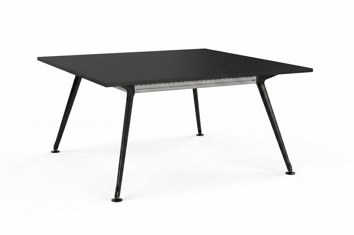 Euro Meeting Table 1800 x 1800-Meeting Room Furniture-Black-South Island Delivery (Ground Floor)-Commercial Traders - Office Furniture