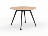 Euro Meeting Table 1200 dia-Meeting Room Furniture-Black Leg-Auckland Delivery-Commercial Traders - Office Furniture