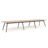 Euro Boardroom Table 4800 x 1200-Meeting Room Furniture-Refined Oak-Black Leg-North Island (Ground Floor)-Commercial Traders - Office Furniture