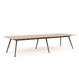 Euro Boardroom Table 3600 x 1200-Meeting Room Furniture-Refined Oak-Black Leg-North Island (Ground Floor)-Commercial Traders - Office Furniture