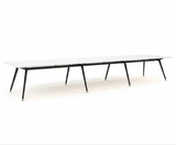 Euro Boardroom Table 4800 x 1200-Meeting Room Furniture-Snowdrift-Black Leg-North Island (Ground Floor)-Commercial Traders - Office Furniture