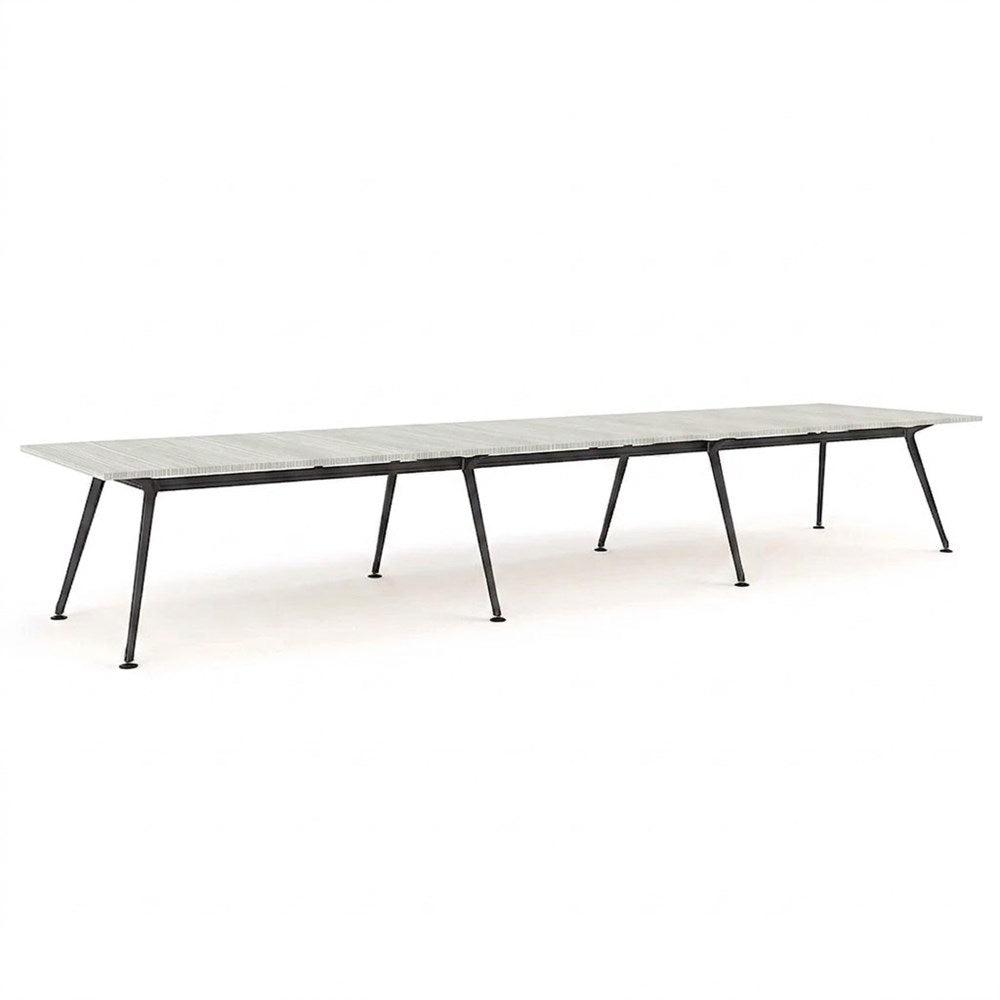 Euro Boardroom Table 4800 x 1200-Meeting Room Furniture-Silver Strata-Black Leg-North Island (Ground Floor)-Commercial Traders - Office Furniture