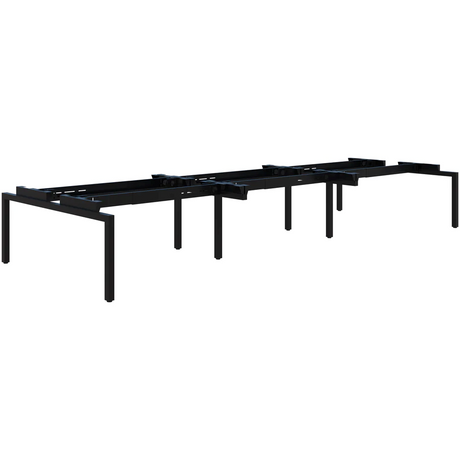 Balance Desk Base Only - 6 Pod Back to Back-Desks-Black-Commercial Traders - Office Furniture