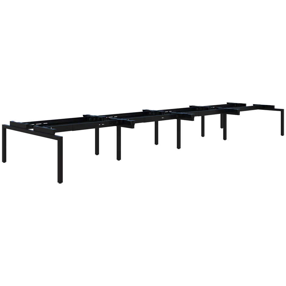 Balance Desk Base Only - 8 Pod Back to Back-Desks-Black-Commercial Traders - Office Furniture