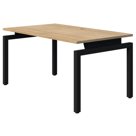 Balance 2 person pod desk 1200 x 700 (Side by Side)-Desking-Classic Oak-Black-Commercial Traders - Office Furniture