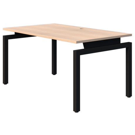 Balance 2 person pod desk 1200 x 700 (Side by Side)-Desking-Refined Oak-Black-Commercial Traders - Office Furniture