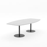 Essentials Table 2400 x 1200 - Barrel-Meeting Room Furniture-Silver Strata-Black Disc Base-North Island Delivery-Commercial Traders - Office Furniture