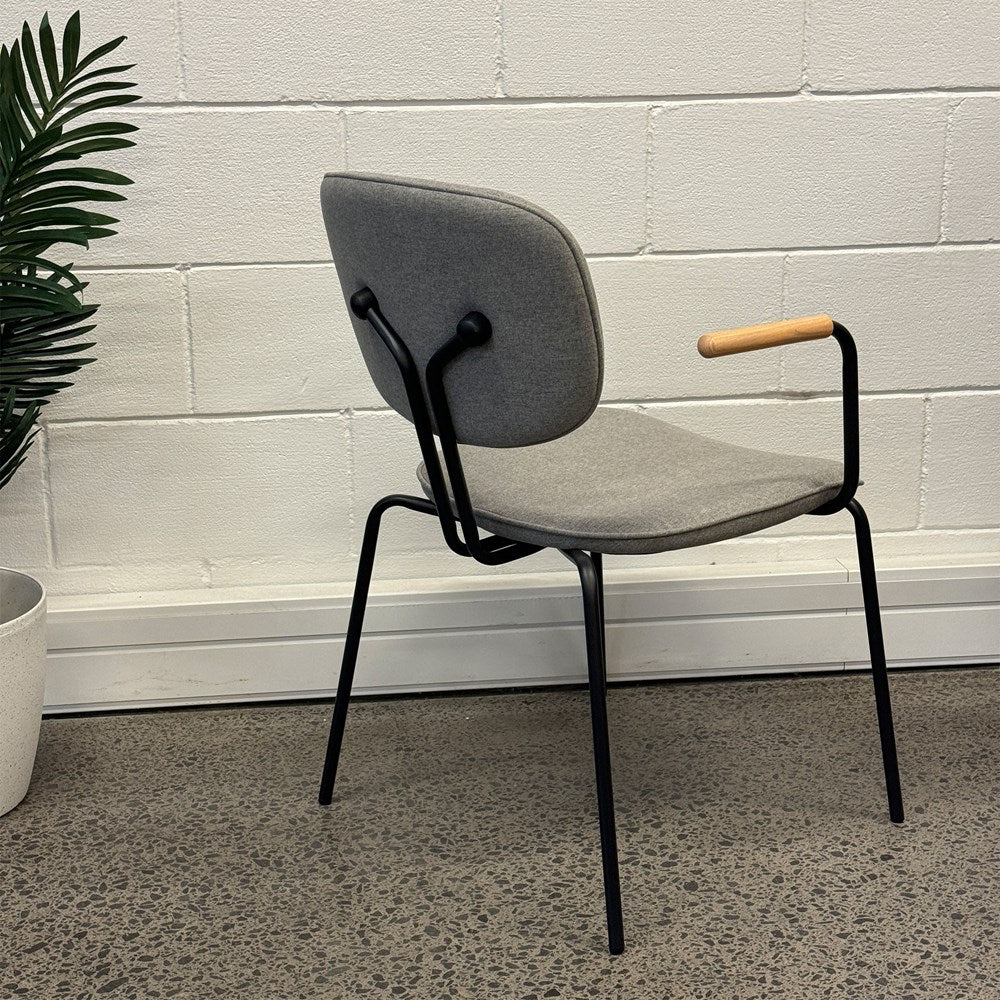 Bauhaus Chair-Meeting Room Chairs-Grey-Black-North Island-Commercial Traders - Office Furniture