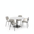 Essentials Meeting Table With Bauhaus Chairs-Meeting Room Furniture-Snowdrift-Black Disc-North Island-Commercial Traders - Office Furniture