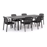 Cubit Boardroom Table and Ozone Chair Package-Meeting Room Furniture-Black-6 chairs-Commercial Traders - Office Furniture