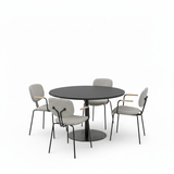 Essentials Meeting Table With Bauhaus Chairs-Meeting Room Furniture-Black-Black Disc-North Island-Commercial Traders - Office Furniture