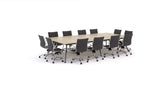 Euro Boardroom Table 3600 x 1800 with Metro Midback Chair Package-Meeting Tables-Classic Oak-Black Leg-North Island (Ground Floor)-Commercial Traders - Office Furniture