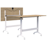 Boost Flip Leaner-Meeting Tables-1200 x 800-Classic Oak-White-Commercial Traders - Office Furniture