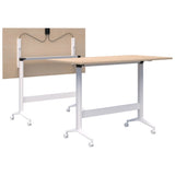 Boost Flip Leaner-Meeting Tables-1200 x 800-Refined Oak-White-Commercial Traders - Office Furniture