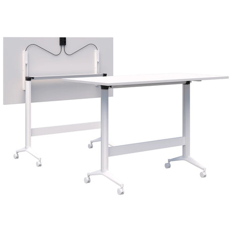 Boost Flip Leaner-Meeting Tables-1200 x 800-Snow Velvet-White-Commercial Traders - Office Furniture