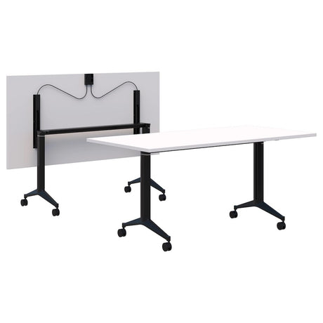 Boost Flip Table-Meeting Room Furniture-1200 x 800-Snow Velvet-Black-Commercial Traders - Office Furniture