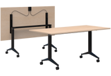 Boost Flip Table-Meeting Room Furniture-1800 x 900-Refined Oak-Black-Commercial Traders - Office Furniture