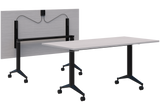 Boost Flip Table-Meeting Room Furniture-1800 x 900-Silver Strata-Black-Commercial Traders - Office Furniture