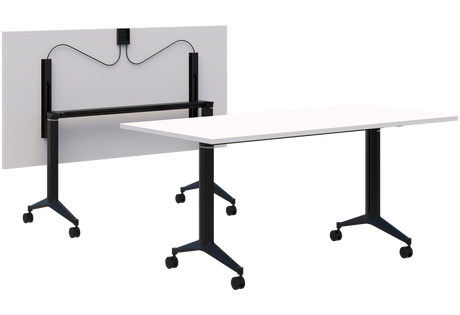 Boost Flip Table-Meeting Room Furniture-1800 x 900-Snow Velvet-Black-Commercial Traders - Office Furniture