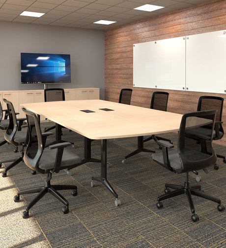 Boost Flip Table-Meeting Room Furniture-1200 x 800-Snow Velvet-Black-Commercial Traders - Office Furniture