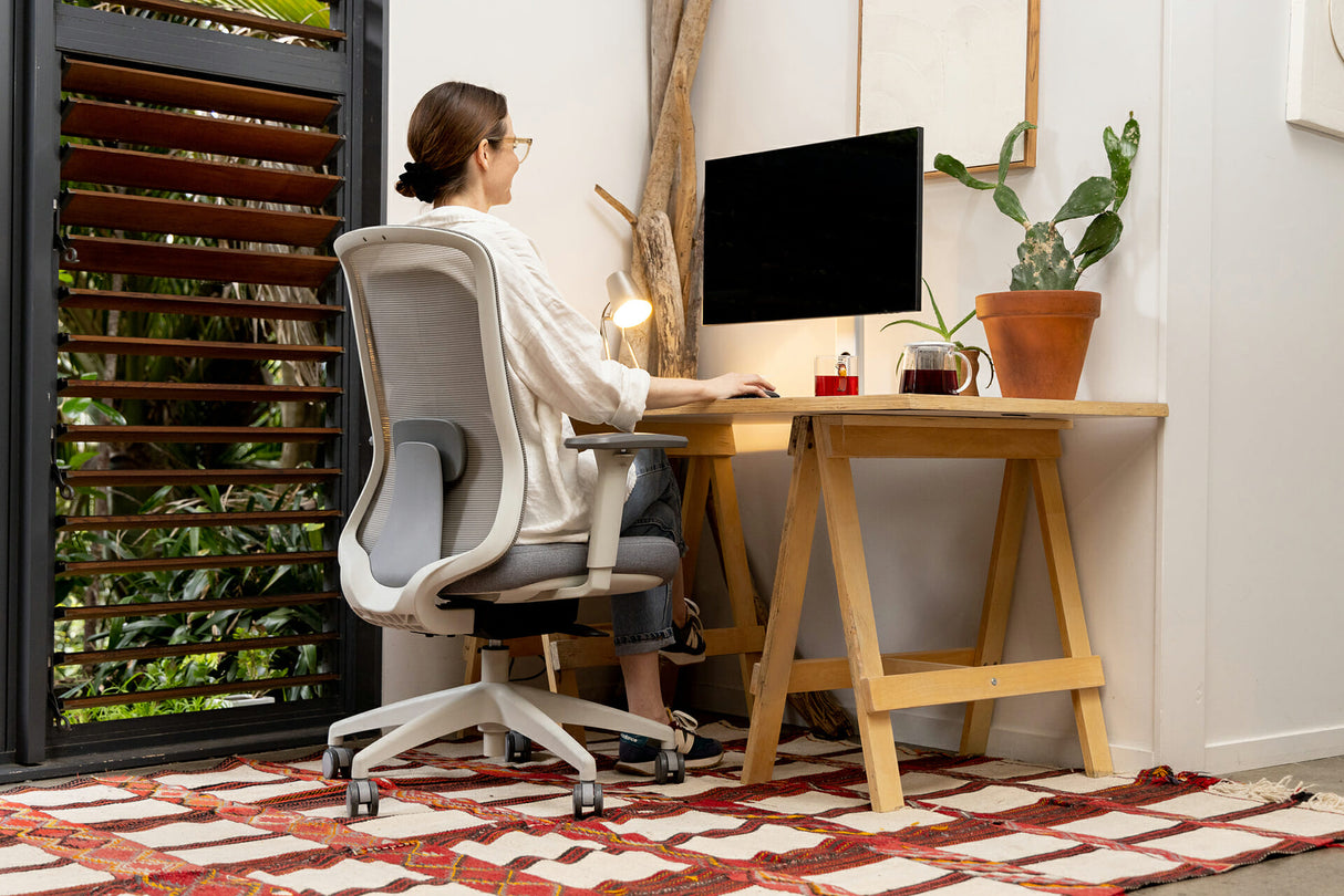 Buro Elan Grey Mesh Chair-Office Chairs-No Armrest-No Headrest-Flat Pack Please-Commercial Traders - Office Furniture