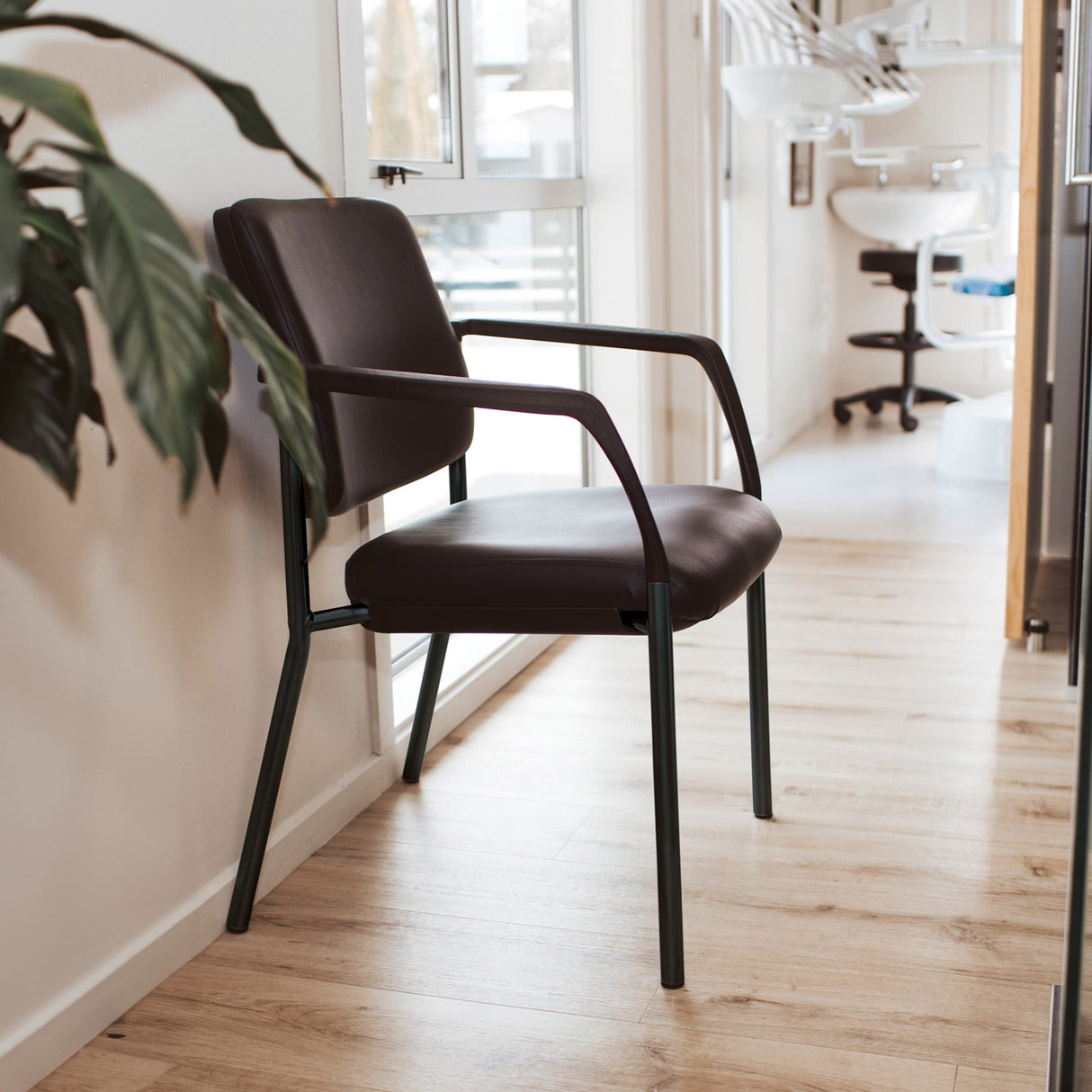 Buro Lindis Chair - 4 Leg-Meeting Room Furniture-Dark Blue-Flat Pack-No Arms-Commercial Traders - Office Furniture