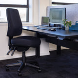 Buro Roma 3 Chair - High Back-Office Chairs-Black - Quickship-No Thanks-Flat Pack Please-Commercial Traders - Office Furniture