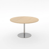 Essentials Meeting Table 900 dia Disc Base-Meeting Room Furniture-Affinity Maple-Brushed Chrome-South Island-Commercial Traders - Office Furniture