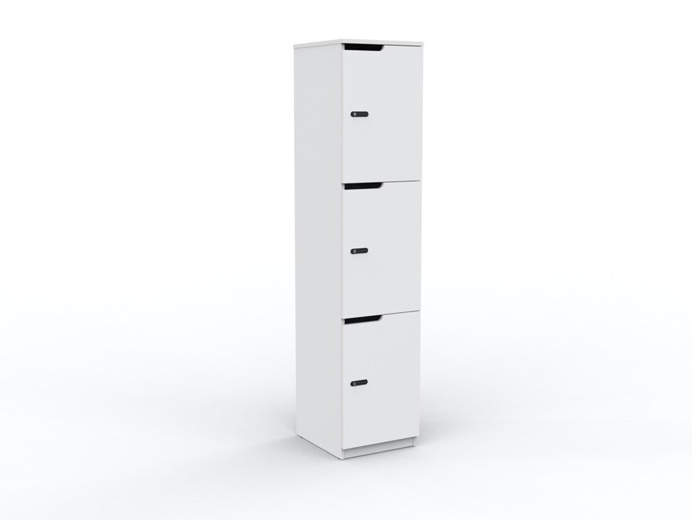 Cubit Lockers-Storage-3-Door-White-Commercial Traders - Office Furniture