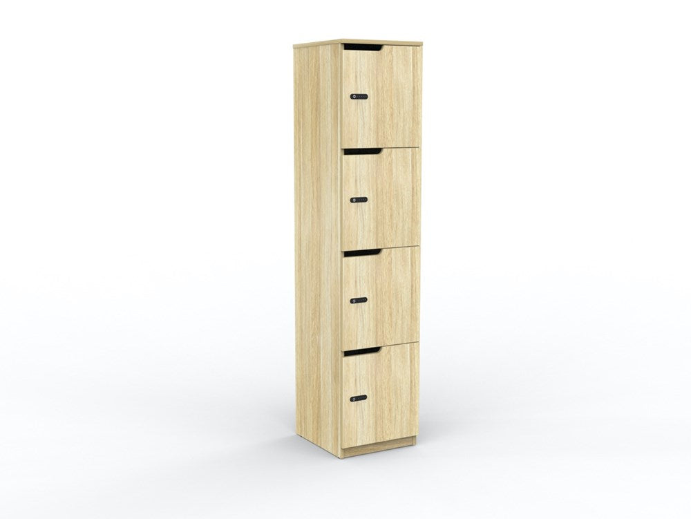 Cubit Lockers-Storage-4-Door-Atlantic Oak-Commercial Traders - Office Furniture