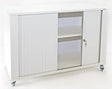 Essentials Mobile Tambour - Small 2 Doors-Storage-White Doors-North Island Delivery-Affinity Maple-Commercial Traders - Office Furniture