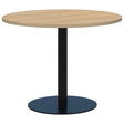 Classic Round Meeting Table-Meeting Room Furniture-800mm dia-Snow Velvet-Black-Commercial Traders - Office Furniture
