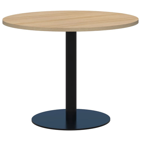 Classic Round Meeting Table-Meeting Room Furniture-800mm dia-Snow Velvet-Black-Commercial Traders - Office Furniture
