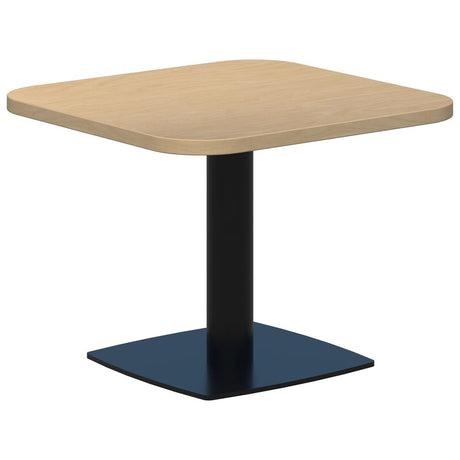 Classic Square Coffee Table-Reception Furniture-600 x 600-White-Black-Commercial Traders - Office Furniture
