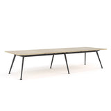 Euro Boardroom Table 3600 x 1200-Meeting Room Furniture-Classic Oak-Black Leg-North Island (Ground Floor)-Commercial Traders - Office Furniture