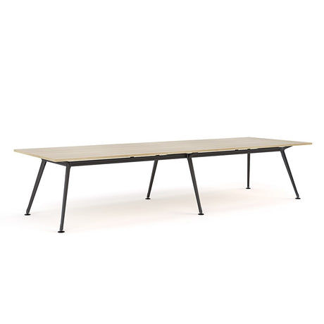 Euro Boardroom Table 3600 x 1200-Meeting Room Furniture-Classic Oak-Black Leg-North Island (Ground Floor)-Commercial Traders - Office Furniture