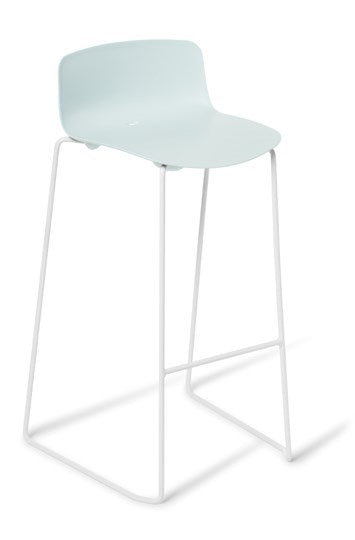 Coco Bar Stool - Kitchen Height-Lunchroom Chairs-Light Blue/White-Commercial Traders - Office Furniture