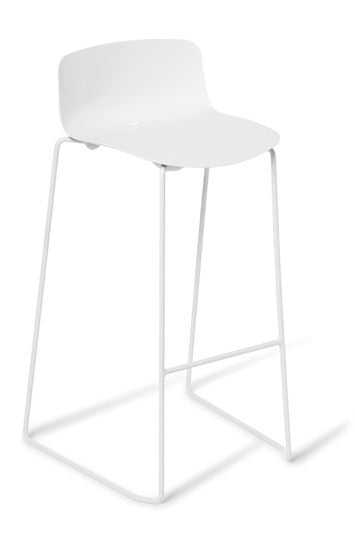 Coco Bar Stool - Kitchen Height-Lunchroom Chairs-White/White-Commercial Traders - Office Furniture