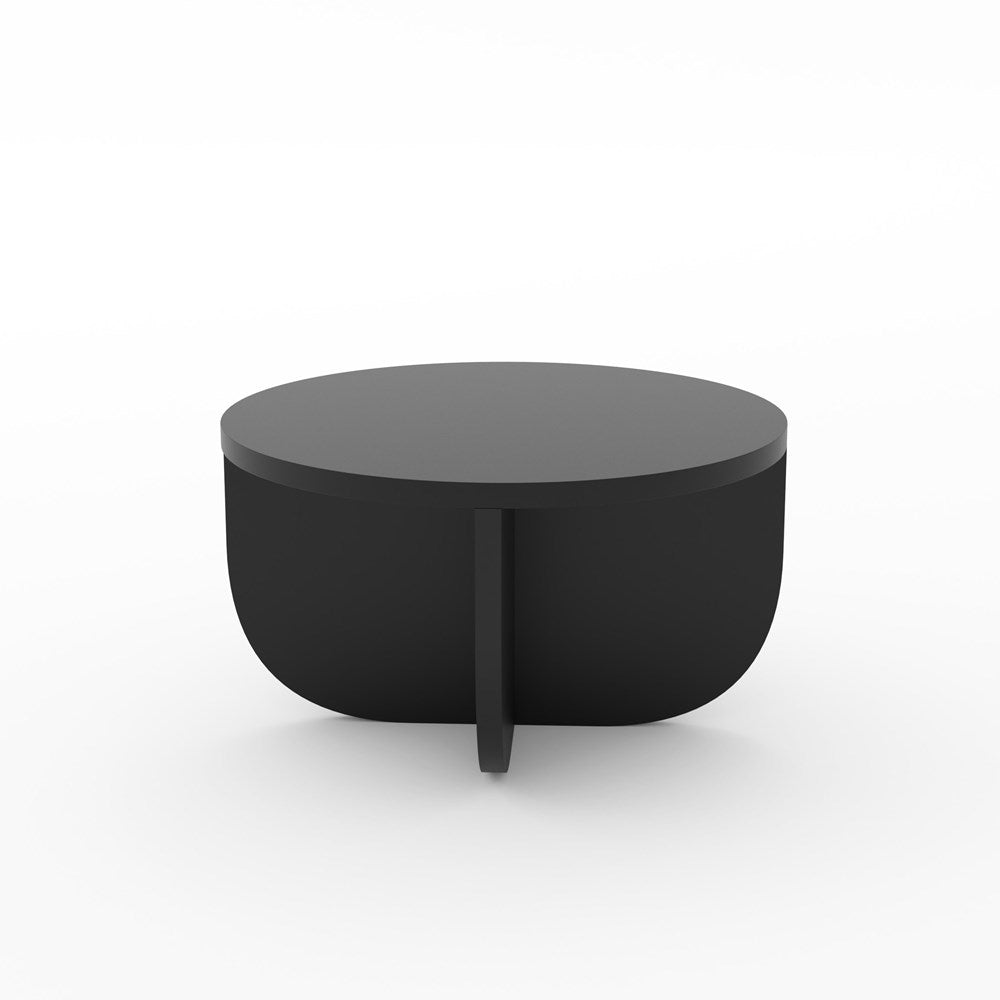 Karaka Coffee Table - 600mm dia-Storage-Black-North island Delivery (Ground Floor)-Commercial Traders - Office Furniture