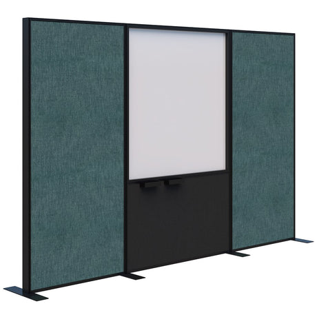 Connect 70 - Freestanding/Fabric/Whiteboard/Fabric 1890H-Office Partitons-Keylargo Atlantic-Black-3000 mm-Commercial Traders - Office Furniture