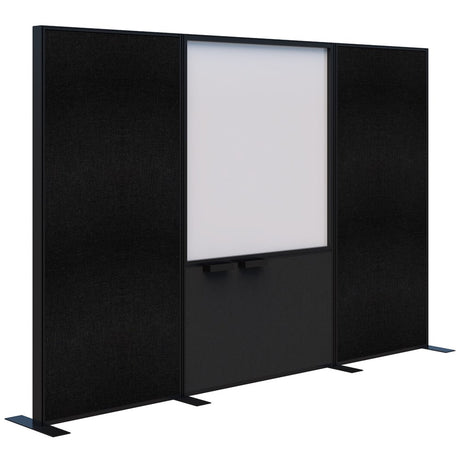 Connect 70 - Freestanding/Fabric/Whiteboard/Fabric 1890H-Office Partitons-Keylargo Ebony-Black-3000 mm-Commercial Traders - Office Furniture