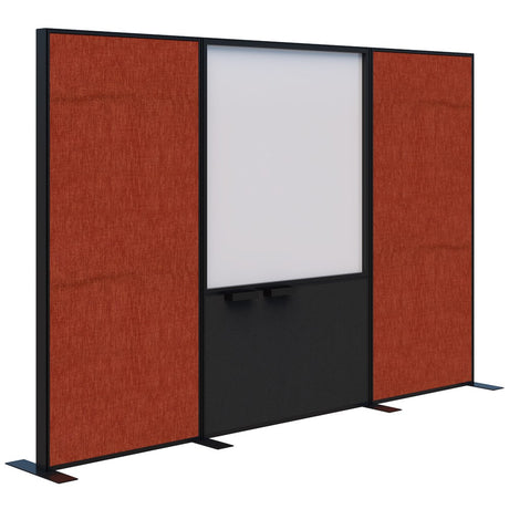Connect 70 - Freestanding/Fabric/Whiteboard/Fabric 1890H-Office Partitons-Keylargo Paprika-Black-3000 mm-Commercial Traders - Office Furniture