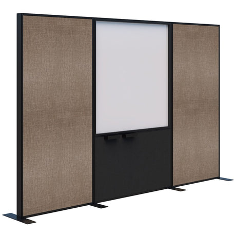 Connect 70 - Freestanding/Fabric/Whiteboard/Fabric 1890H-Office Partitons-Keylargo Pumice-Black-3000 mm-Commercial Traders - Office Furniture
