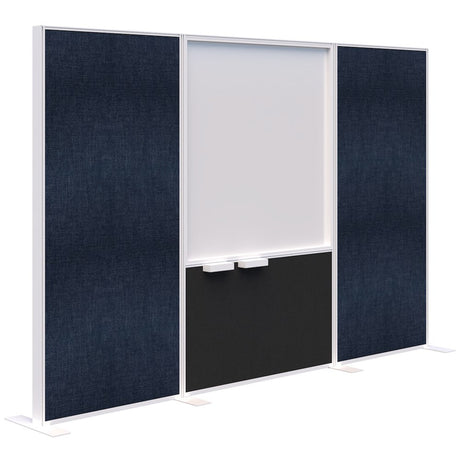 Connect 70 - Freestanding/Fabric/Whiteboard/Fabric 1890H-Office Partitons-Keylargo Denim-White-3000 mm-Commercial Traders - Office Furniture