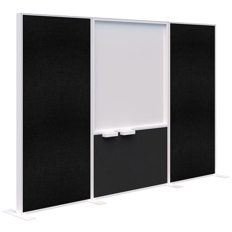 Connect 70 - Freestanding/Fabric/Whiteboard/Fabric 1890H-Office Partitons-Keylargo Ebony-White-3000 mm-Commercial Traders - Office Furniture