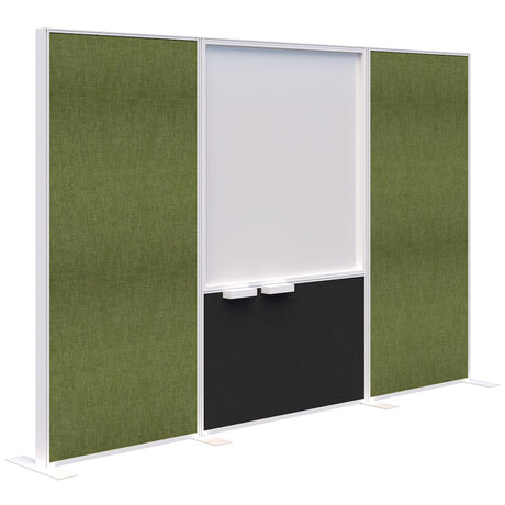 Connect 70 - Freestanding/Fabric/Whiteboard/Fabric 1890H-Office Partitons-Keylargo Grass-White-3000 mm-Commercial Traders - Office Furniture