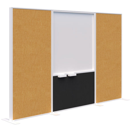 Connect 70 - Freestanding/Fabric/Whiteboard/Fabric 1890H-Office Partitons-Keylargo Marigold-White-3000 mm-Commercial Traders - Office Furniture