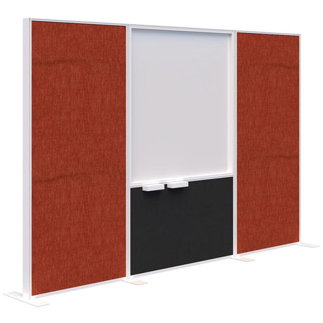 Connect 70 - Freestanding/Fabric/Whiteboard/Fabric 1890H-Office Partitons-Keylargo Paprika-White-3000 mm-Commercial Traders - Office Furniture